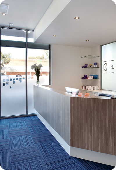 Modern clinic reception area